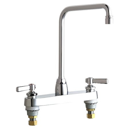 Chicago Faucet Manual Sink Faucet, 8" Mount, Chrome plated 1100-HA8-369VPAAB