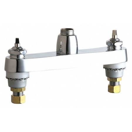 Chicago Faucet Manual Sink Faucet, 8" Mount, Chrome plated 1100-LESHAB