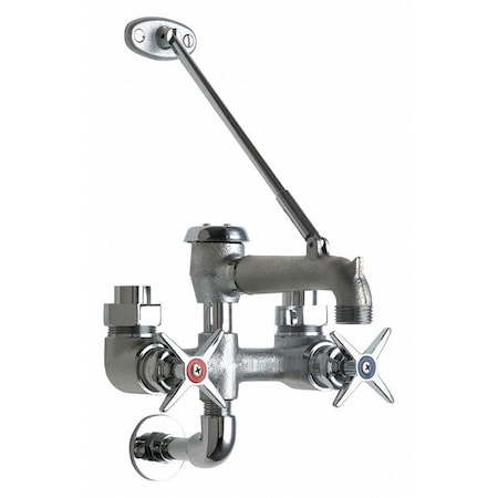 Chicago Faucet Manual Exposed Hot And Cold Water Service, 6" Mount, Rough Chrome Plated 835-RCF