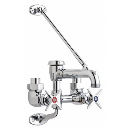 Chicago Faucet Dual-Handle Exposed Hot And Cold Water Service, 6" Mount, Chrome plated 835-CP