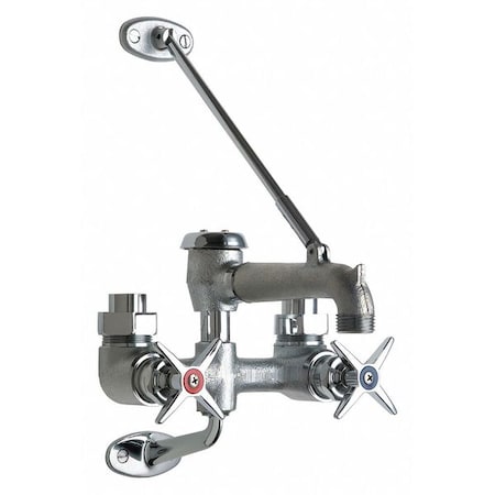 Chicago Faucet Manual Exposed Hot And Cold Water Service, 6" Mount, Rough Chrome Plated 835-SFBRCF