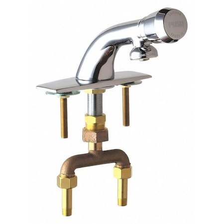 Chicago Faucet Metering Hot And Cold Water Mixing Metering, 4" Mount, Chrome plated 844-665PSHABCP
