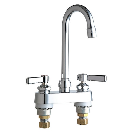 Chicago Faucet Manual Hot And Cold Water Sink Faucet, 4" Mount, Chrome plated 895-XKABCP