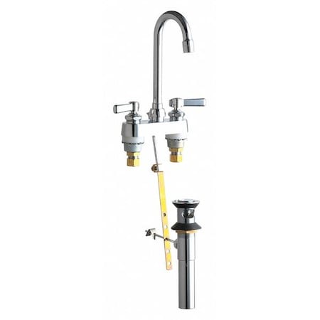 Chicago Faucet Dual-Handle Bathroom Faucet, 4" Mount, Chrome plated 894-ABCP