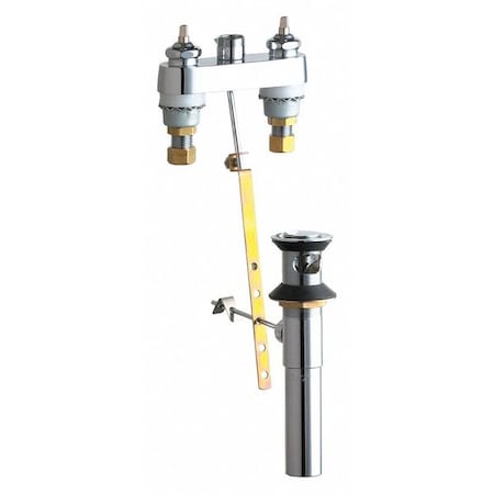 Chicago Faucet Manual Bathroom Faucet, 4" Mount, Chrome plated 894-LESHAB