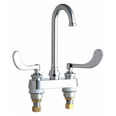 Chicago Faucet Manual Bathroom Faucet, 4" Mount, Chrome plated 895-317FCABCP