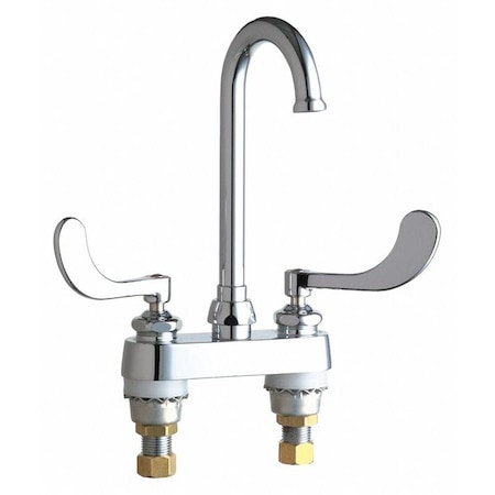 Chicago Faucet Manual Hot And Cold Water Sink Faucet, 4" Mount, Chrome plated 895-317FCXKABCP
