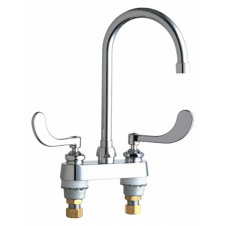 Chicago Faucet Manual Bathroom Faucet, 4" Mount, Chrome plated 895-317GN2AE29VAB