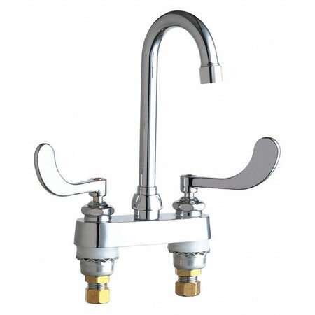 Chicago Faucet Manual Bathroom Faucet, 4" Mount, Chrome plated 895-317VE2805FAB