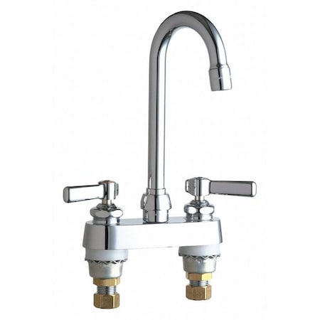 Chicago Faucet Gooseneck Kitchen/Bathroom Faucet, Manual, 4" Mount, 2 Hole Commercial 895-ABCP