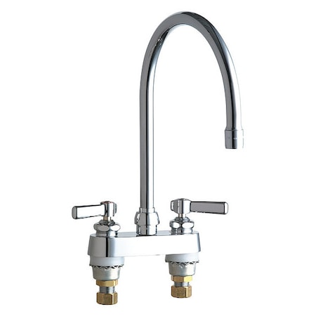 Chicago Faucet Manual Bathroom Faucet, 4" Mount, Chrome plated 895-GN8AE3ABCP