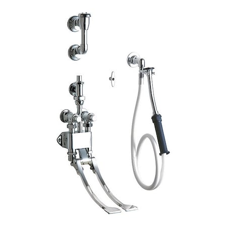 Chicago Faucet Pedal Valve Bed Pan Cleaner With 910-G777-19KCP