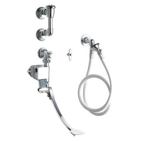 Chicago Faucet Pedal Valve Single Service Bed Pan 910-G806CP