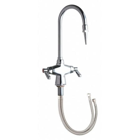 Chicago Faucet Hot And Cold Water Mixing Faucet, Single Hole Mount, Chrome plated 1 Hole 929-369CP