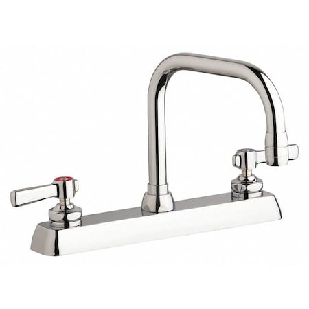 Chicago Faucet Manual Workboard Faucet, 8In, 8" Mount, Chrome plated W8D-DB6AE35-369AB