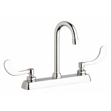 Chicago Faucet Manual Workboard Faucet, 8In, 8" Mount, Chrome plated W8D-GN1AE35-317AB