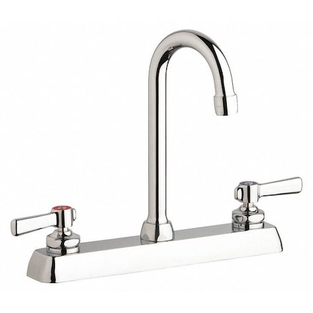 Chicago Faucet Manual Workboard Faucet, 8In, 8" Mount, Chrome plated W8D-GN1AE35-369AB