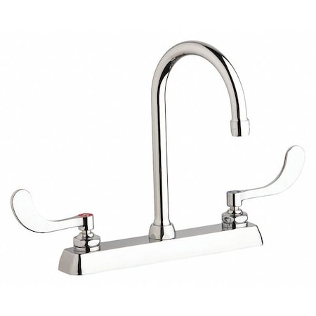 Chicago Faucet Manual Workboard Faucet, 8In, 8" Mount, Chrome plated W8D-GN2AE35-317AB