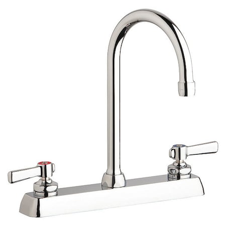 Chicago Faucet Manual Workboard Faucet, 8In, 8" Mount, Chrome plated W8D-GN2AE35-369AB