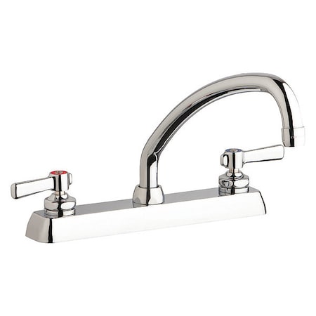 Chicago Faucet Manual Hot And Cold Water Washboard Sink Faucet, 8" Mount, Chrome plated W8D-L9E35-369ABCP