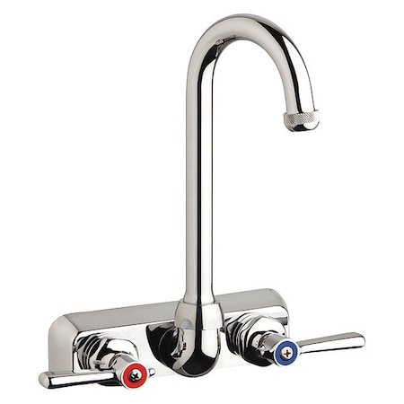 Chicago Faucet Dual-Handle Hot And Cold Water Washboard Sink Faucet, 4" Mount, Chrome plated W4W-GN1AE1-369ABCP