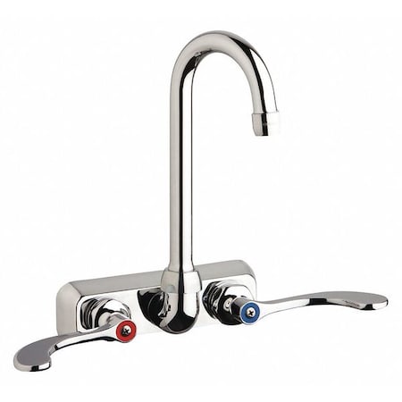 Chicago Faucet Manual Workboard Faucet, 4In Wall, 4" Mount, Chrome plated W4W-GN1AE35-317AB