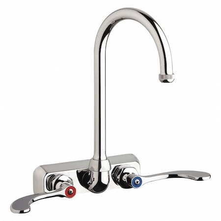 Chicago Faucet Dual-Handle Hot And Cold Water Washboard Sink Faucet, 4" Mount, Chrome plated W4W-GN2AE1-317ABCP