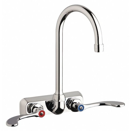 Chicago Faucet Manual Workboard Faucet, 4In Wall, 4" Mount, Chrome plated W4W-GN2AE35-317AB