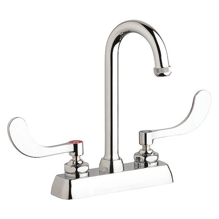 Chicago Faucet Dual-Handle Hot And Cold Water Washboard Sink Faucet, 4'' Mount, Chrome plated W4D-GN1AE1-317ABCP