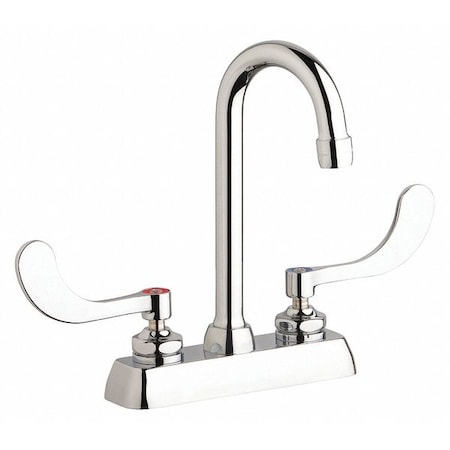 Chicago Faucet Manual Workboard Faucet, 4In, 4" Mount, Chrome plated W4D-GN1AE35-317AB