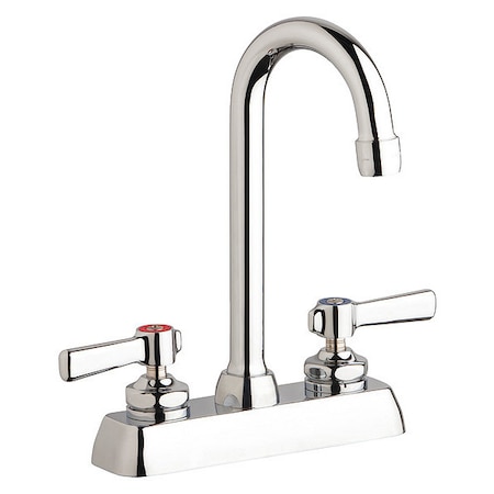 Chicago Faucet Manual Workboard Faucet, 4In, 4" Mount, Chrome plated W4D-GN1AE35-369AB