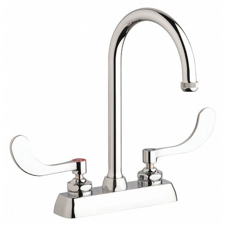 Chicago Faucet Dual-Handle Hot And Cold Water Washboard Sink Faucet, 4 Mount, Chrome plated W4D-GN2AE1-317ABCP