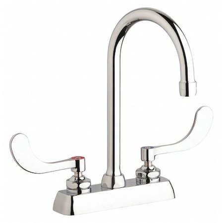 Chicago Faucet Manual Workboard Faucet, 4In, 4" Mount, Chrome plated W4D-GN2AE35-317AB