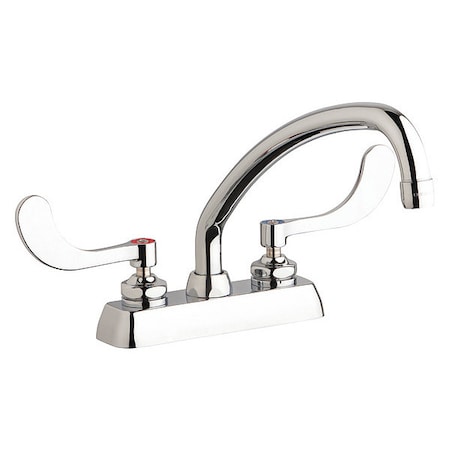 Chicago Faucet Manual Hot And Cold Water Washboard Sink Faucet, 4" Mount, Chrome plated W4D-L9E35-317ABCP