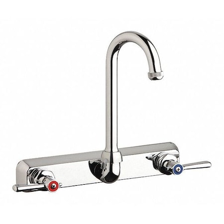 CHICAGO FAUCET Dual-Handle 8" Mount, Hot And Cold Water Washboard Sink Faucet, Chrome plated W8W-GN1AE1-369ABCP