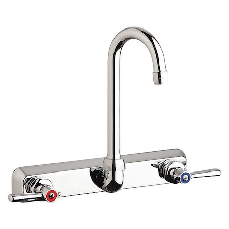 Chicago Faucet Manual Workboard Faucet, 8In Wall, 8" Mount, Chrome plated W8W-GN1AE35-369AB