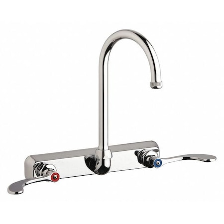 Chicago Faucet Dual-Handle Hot And Cold Water Washboard Sink Faucet, 8" Mount, Chrome plated W8W-GN2AE1-317ABCP