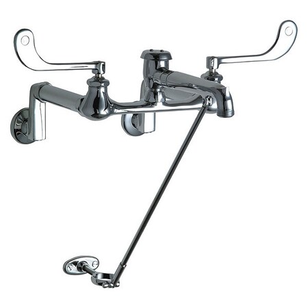 Chicago Faucet Dual-Handle Hot And Cold Water Sink Faucet, 8" Mount, Chrome plated 815-VBCP