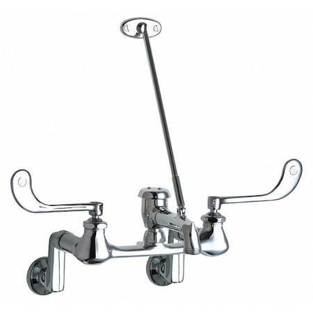 Chicago Faucet Manual Hot And Cold Water Sink Faucet, 3" - 13" Mount, Chrome plated 814-897-7KCP