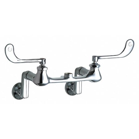 Chicago Faucet Dual-Handle Sink Faucet, 8" Mount, Chrome plated 814-LES
