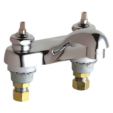 Chicago Faucet Manual Bathroom Faucet, 4" Mount, Chrome plated 802-VLEHAB