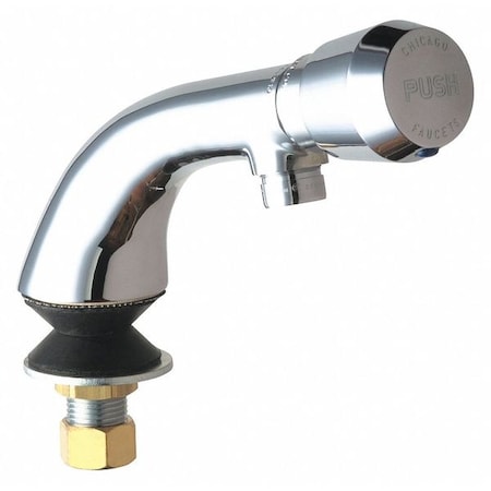 Chicago Faucet Metering Single Faucet Metering, Single Hole Mount, Chrome plated 1 Hole 807-E12V665PSHAB