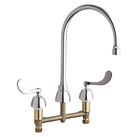 Chicago Faucet Manual Bathroom Faucet, 8" Mount, Chrome plated 786-GN8AE29VPABCP