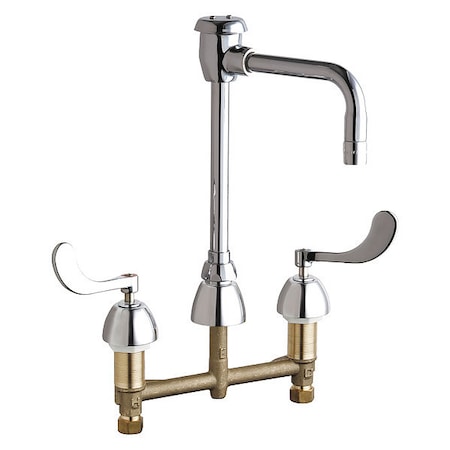 Chicago Faucet Dual-Handle Bathroom Faucet, 8" Mount, Chrome plated 786-GN8BVBE3-2ABCP