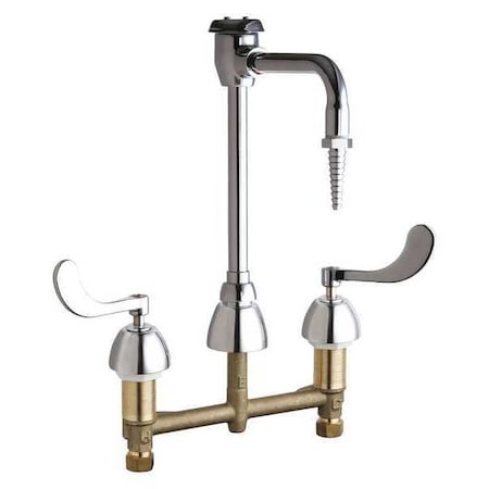 Chicago Faucet Manual Bathroom Faucet, 8" Mount, Chrome plated 786-GN8BVBE7FCCP