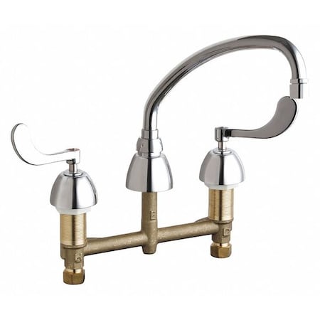 Chicago Faucet Kitchen Sink Faucet, Manual, 8" Mount, Commercial 786-LR9E35V317XKAB