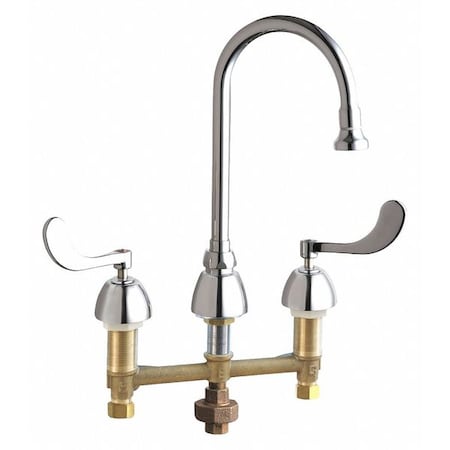 Chicago Faucet Manual Concealed Hot And Cold Water Sink, 8" Mount, Chrome plated 786-TWABCP