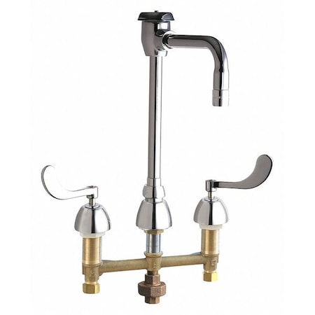 Chicago Faucet Manual Service Sink Faucet, 8" Mount, Chrome plated 786-TWG2BVBE3MAB