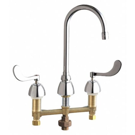 Chicago Faucet Manual Concealed Hot And Cold Water Sink, 8" Mount, Chrome plated 786-TWGN2AE35ABCP