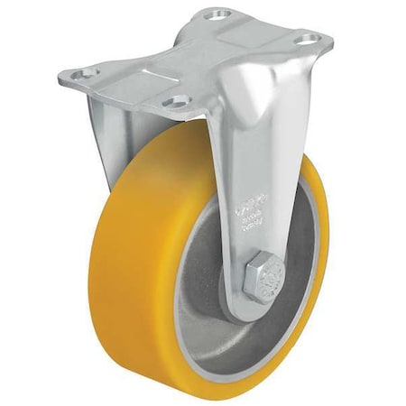 Zoro Select Rgd Plate Caster, Poly, 4 in., 400 lb., Yllw B-ALTH 100K-12